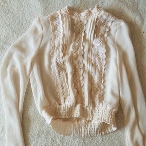 Fancy sheer off-white blouse